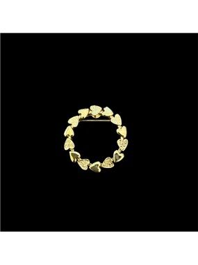 Gerry’s Circle of Hearts Gold Tone Heart Circle Vintage Brooch